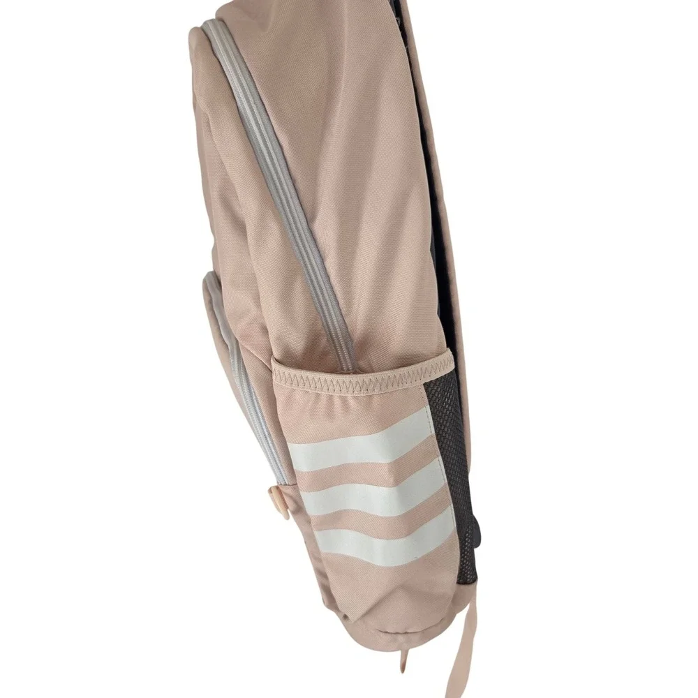 Adidas Classic 3-Stripes Backpack Blush Pink White Laptop Sleeve School Bag